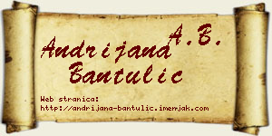 Andrijana Bantulić vizit kartica